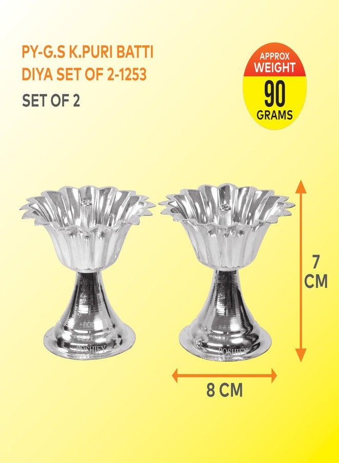 POSHIFY German Silver Big Diya Set of 2, Pooja, Home Decor, Meditation, Silverware, Diwali Decorations, Diwali Gift, Wedding Gift, Pooja Samagri, Room Decor, Luxurious Diya Set_2 - Image 2